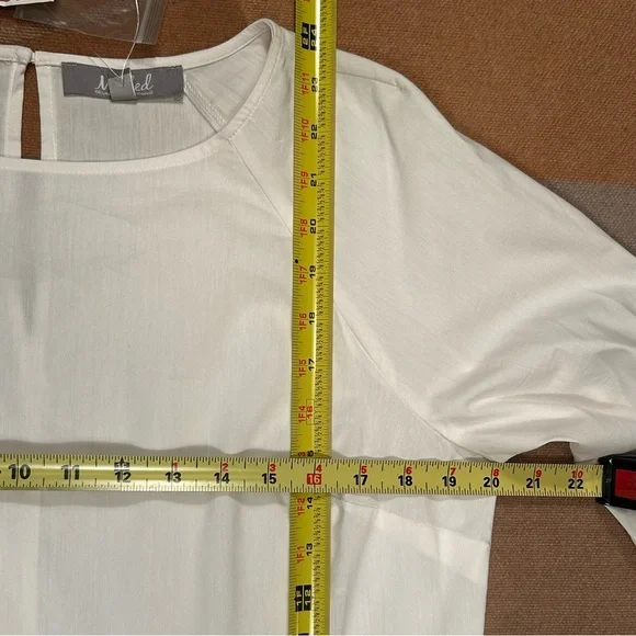NWT Marled white blouse, M - Picture 11 of 12